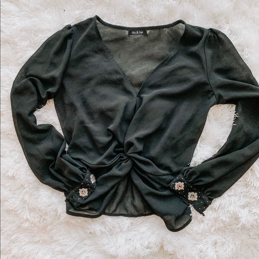 Sheer black top